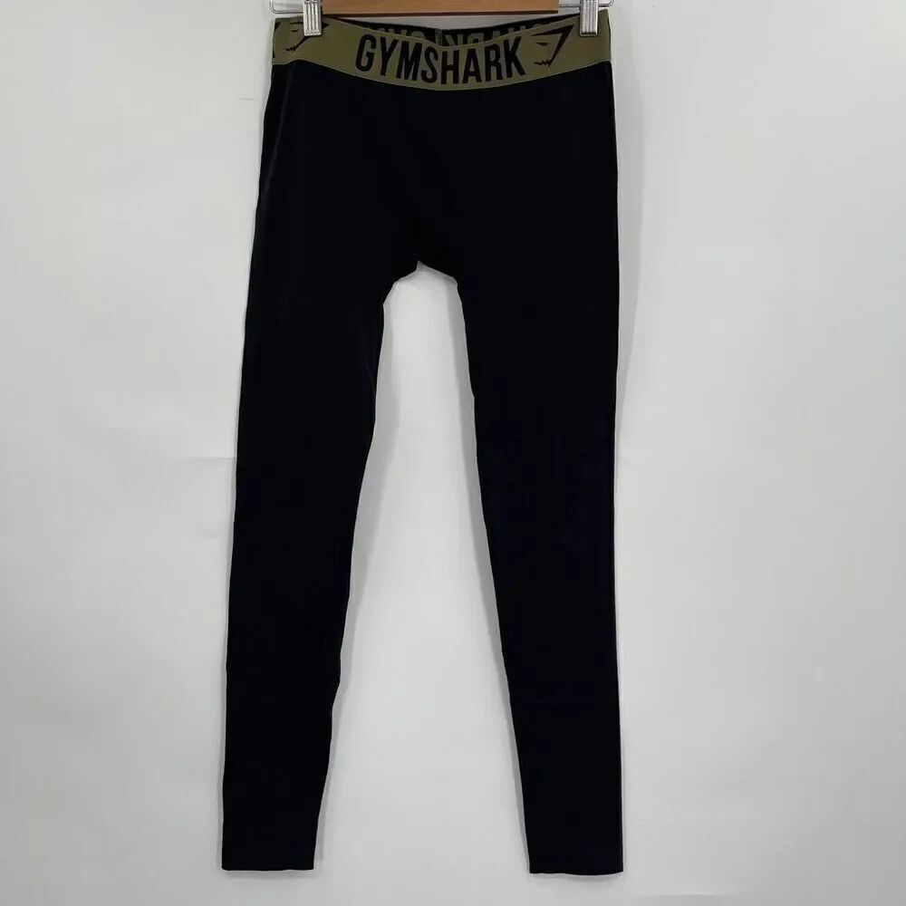 Gymshark Black Pull-On Seamless High Rise Fit Cropped Leggings Size Small